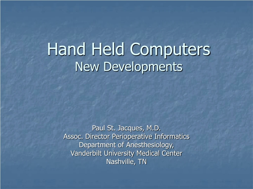 hand held computers new developments