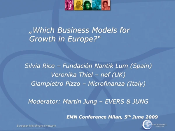 „Which Business Models for Growth in Europe?“
