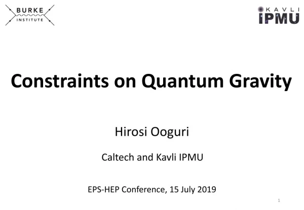 Constraints on Quantum Gravity