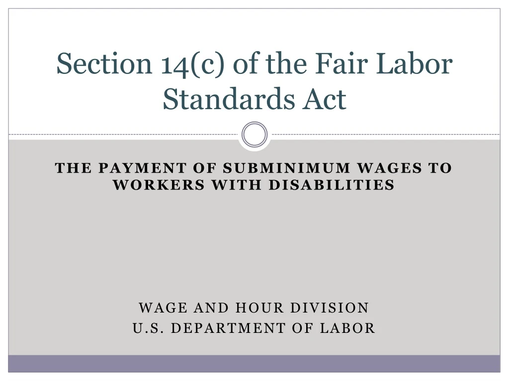 section 14 c of the fair labor standards act