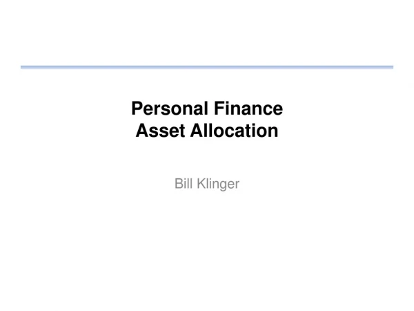 Personal Finance Asset Allocation