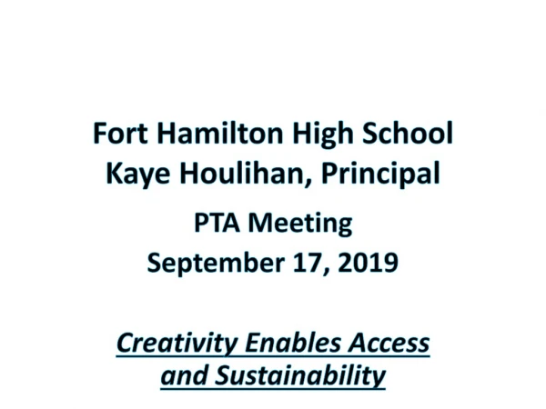 Fort Hamilton High School Kaye Houlihan, Principal