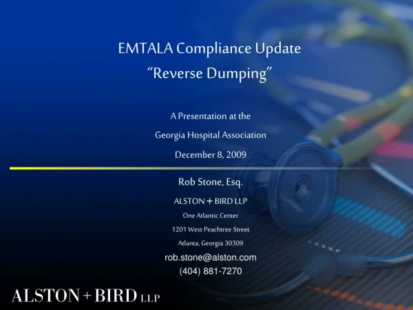 EMTALA Compliance Update “Reverse Dumping”