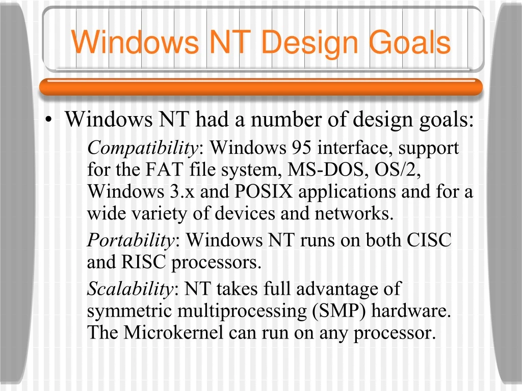windows nt design goals