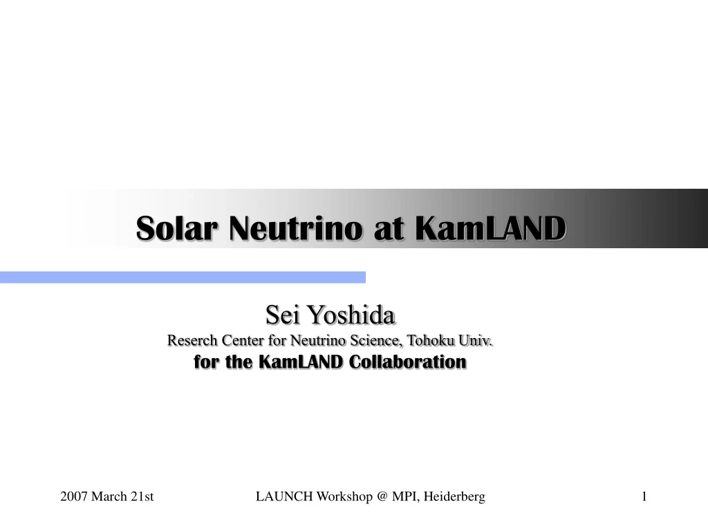 solar neutrino at kamland