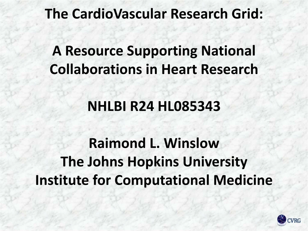 the cardiovascular research grid a resource