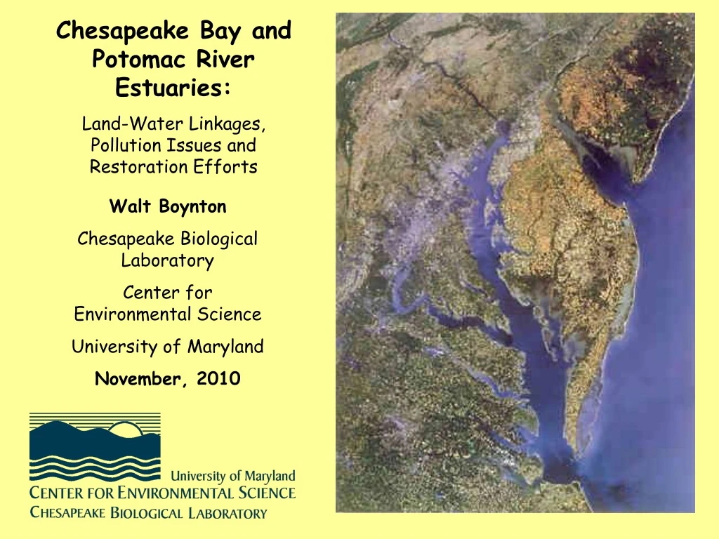 chesapeake bay and potomac river estuaries land