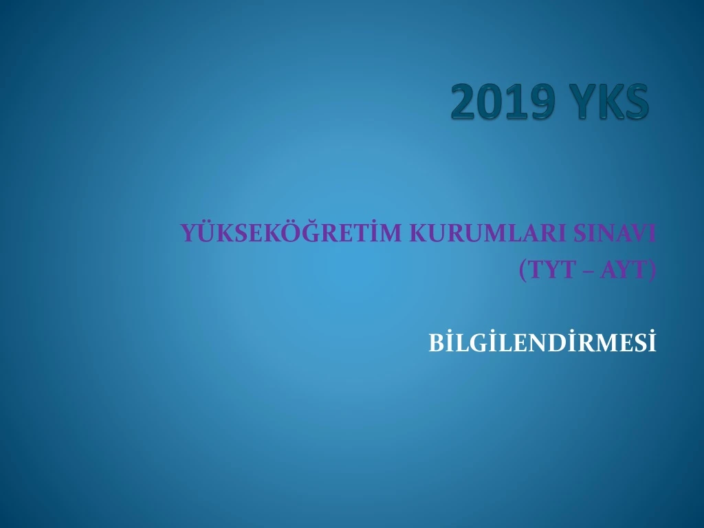 2019 yks