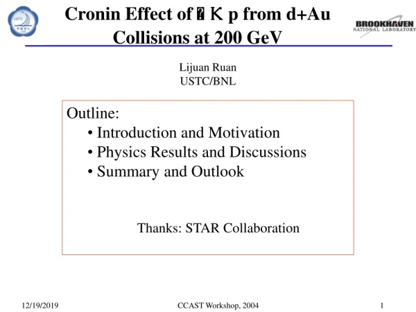 Cronin Effect of   K  p from d+Au Collisions at 200 GeV