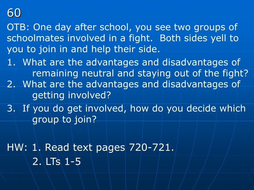 60 otb one day after school you see two groups