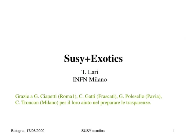 Susy+Exotics