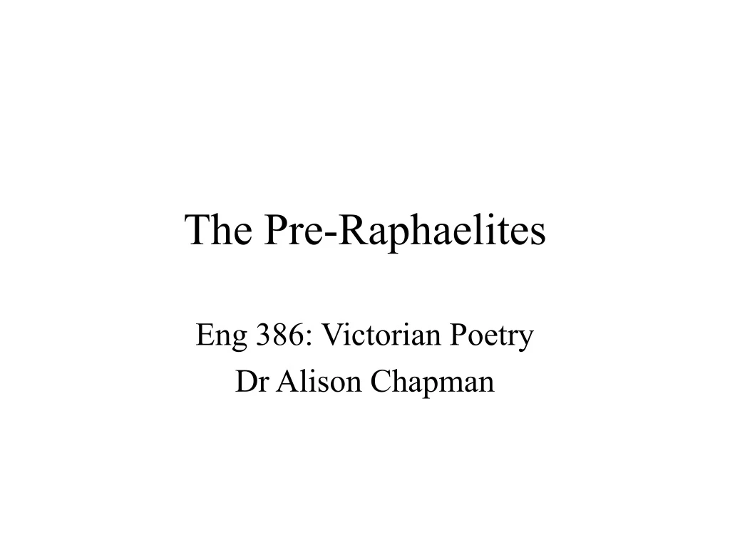 the pre raphaelites