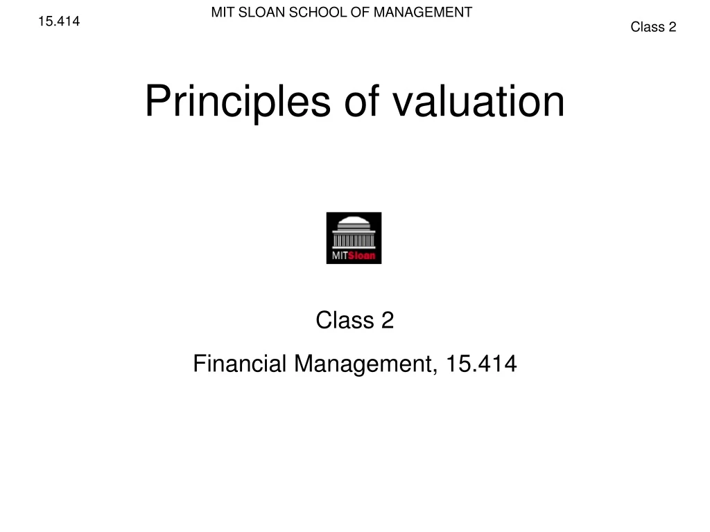 principles of valuation