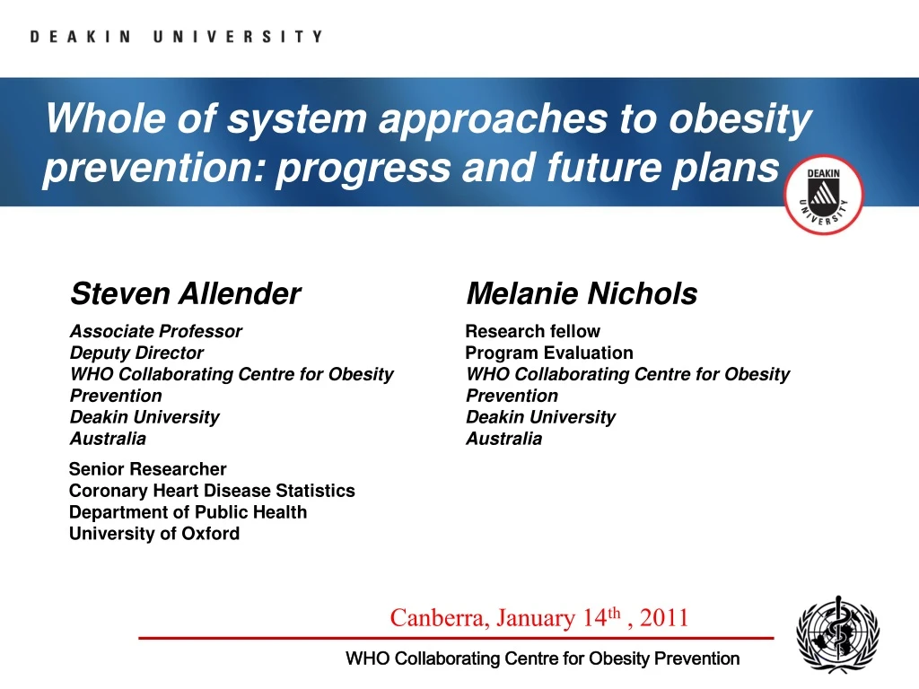 whole of system approaches to obesity prevention