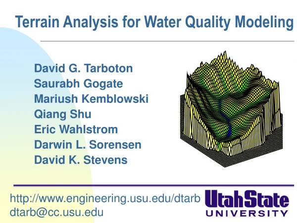 Terrain Analysis for Water Quality Modeling