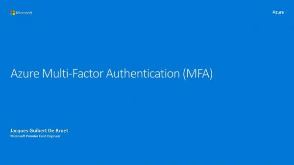 Azure Multi-Factor Authentication (MFA)