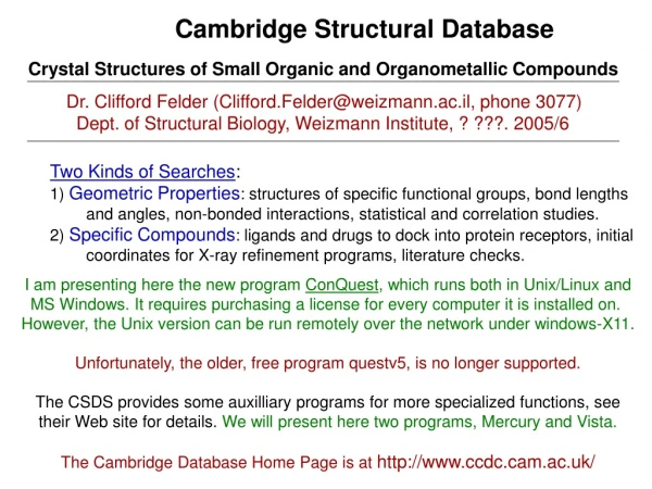 Cambridge Structural Database