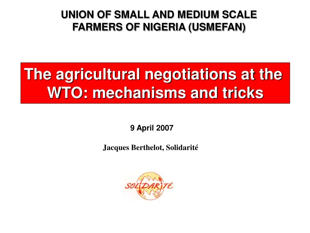 union of small and medium scale farmers