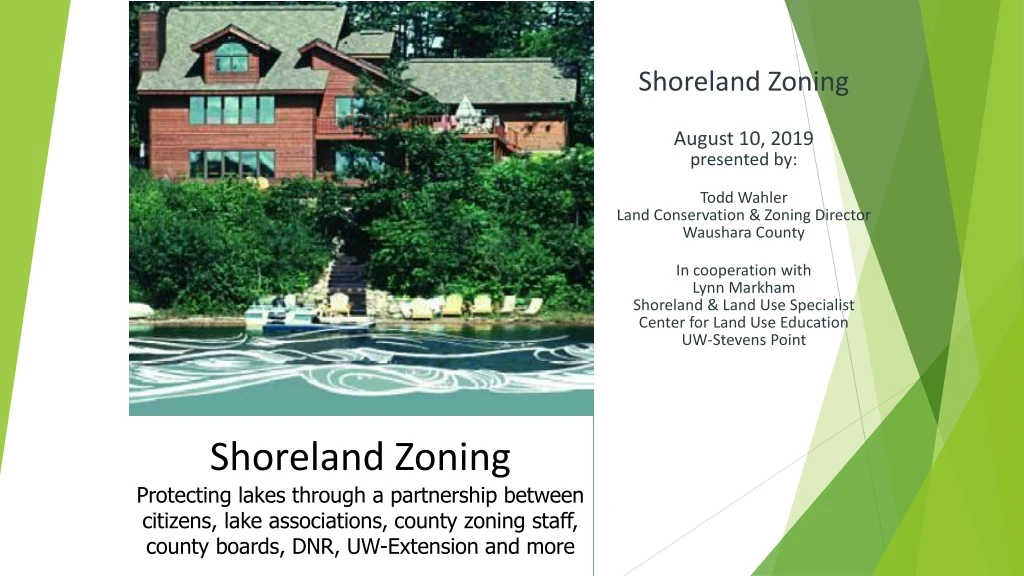 shoreland zoning august 10 2019 presented by todd