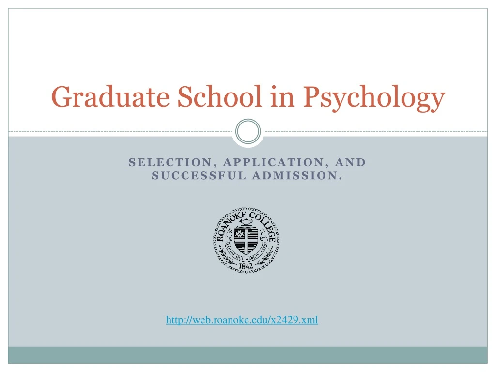 graduate school in psychology