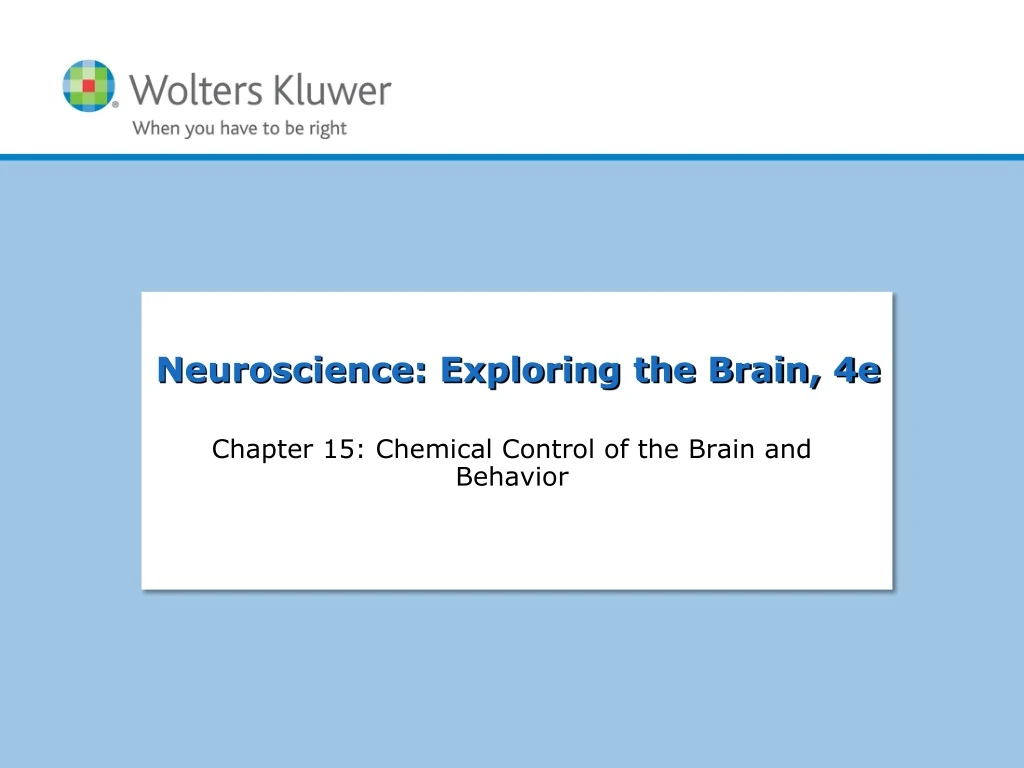 chapter 15 chemical control of the brain and behavior
