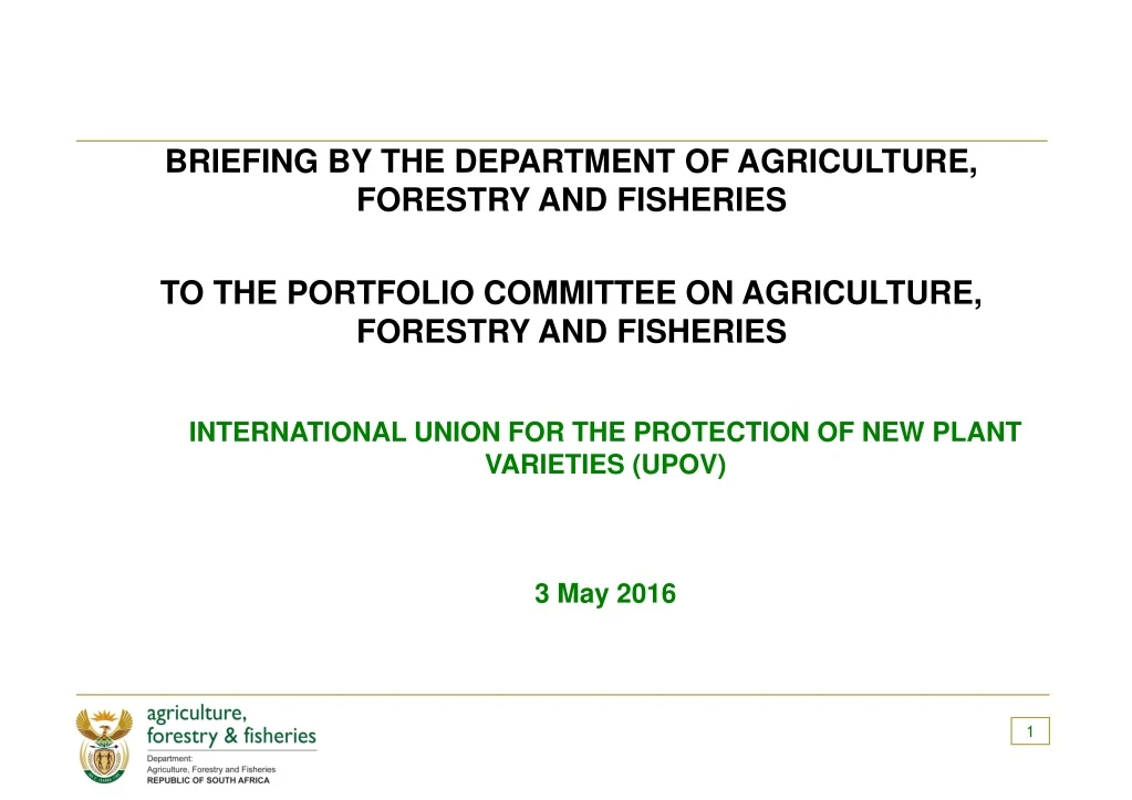 international union for the protection of new plant varieties upov 3 may 2016