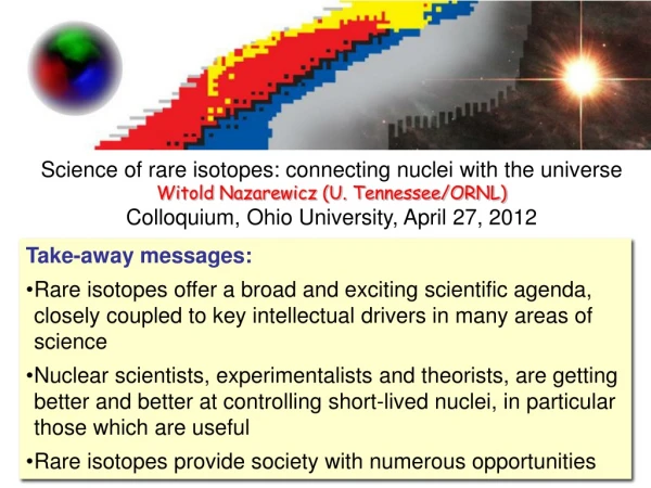 Science of rare isotopes: connecting nuclei with the universe