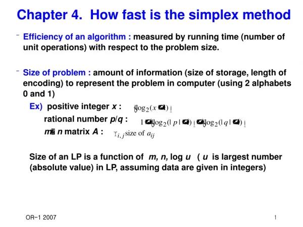 Chapter 4.  How fast is the simplex method
