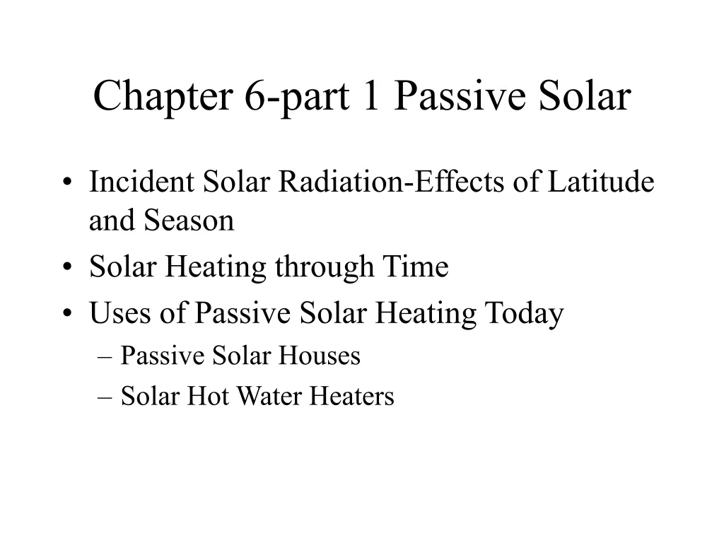 chapter 6 part 1 passive solar