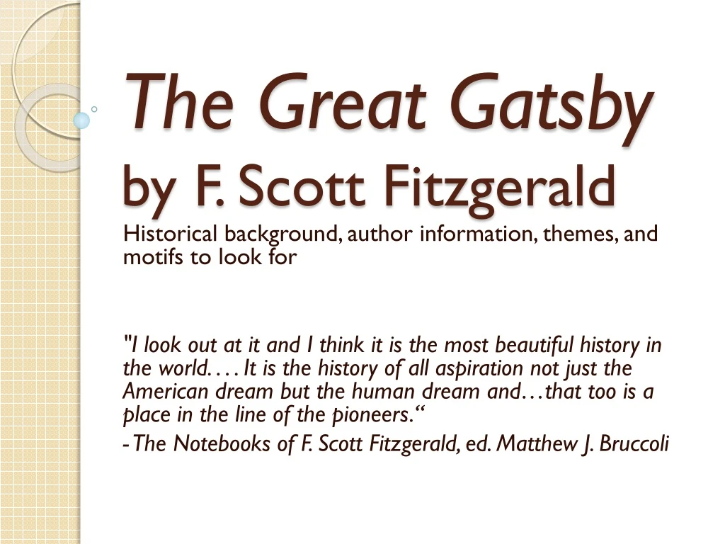 the great gatsby by f scott fitzgerald