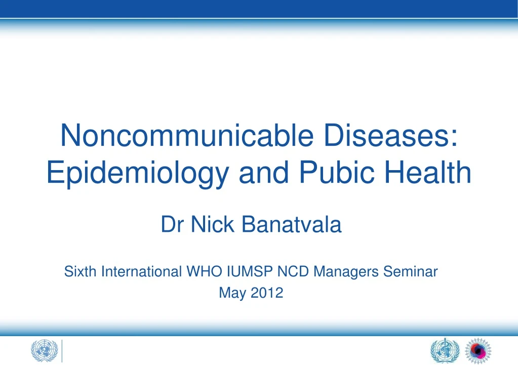 noncommunicable diseases epidemiology and pubic health