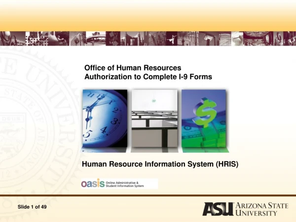 Office of Human Resources Authorization to Complete I-9 Forms