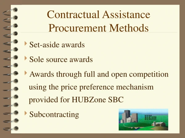 Contractual Assistance Procurement Methods