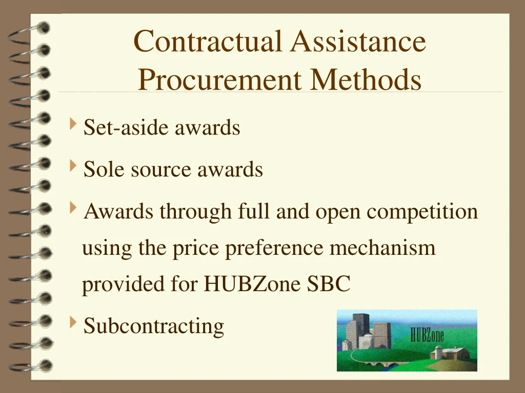 contractual assistance procurement methods