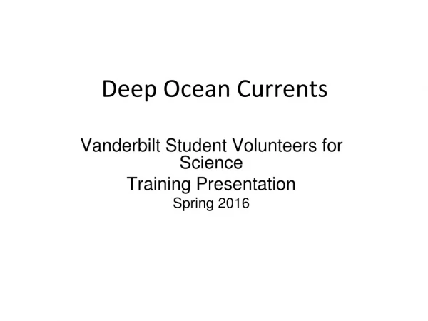 Deep Ocean Currents