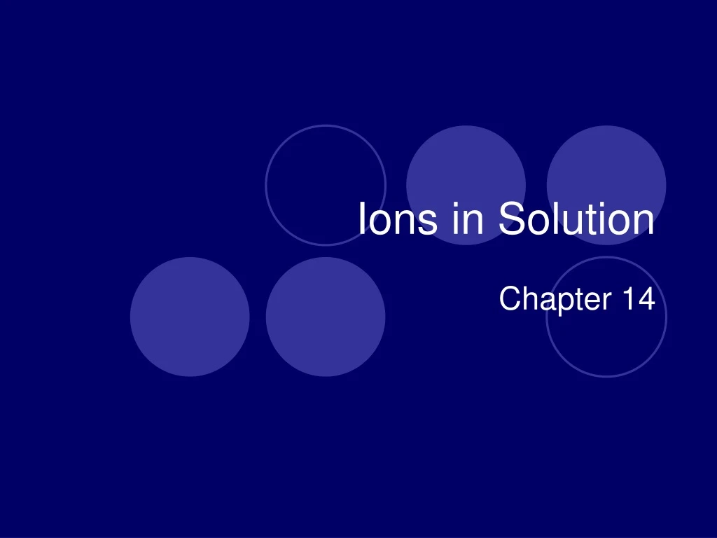 ions in solution