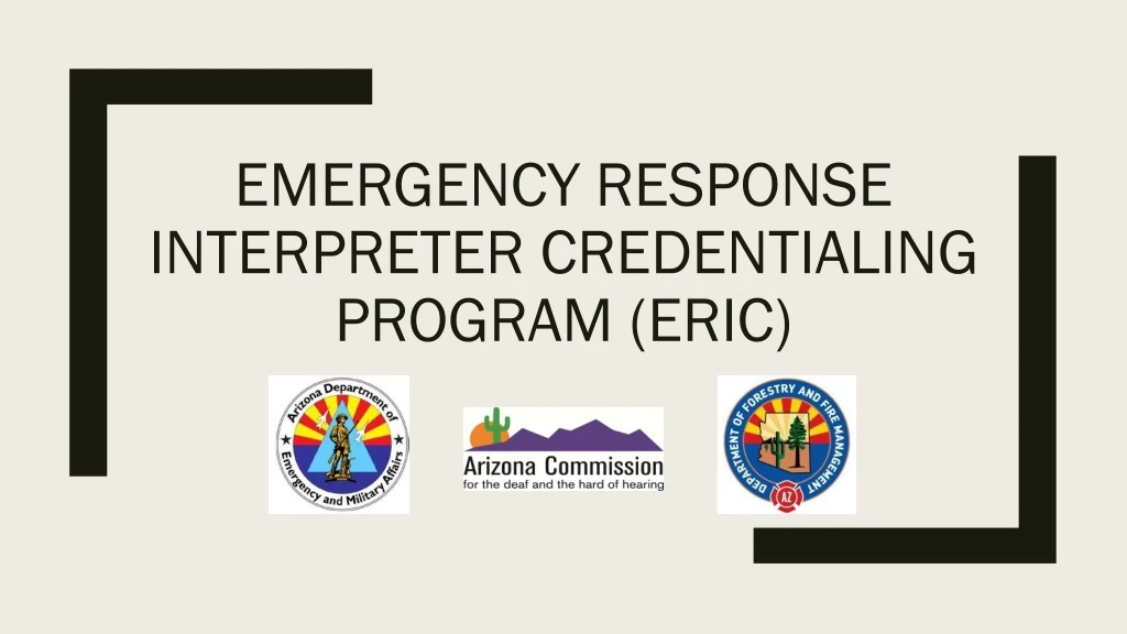 emergency response interpreter credentialing program eric