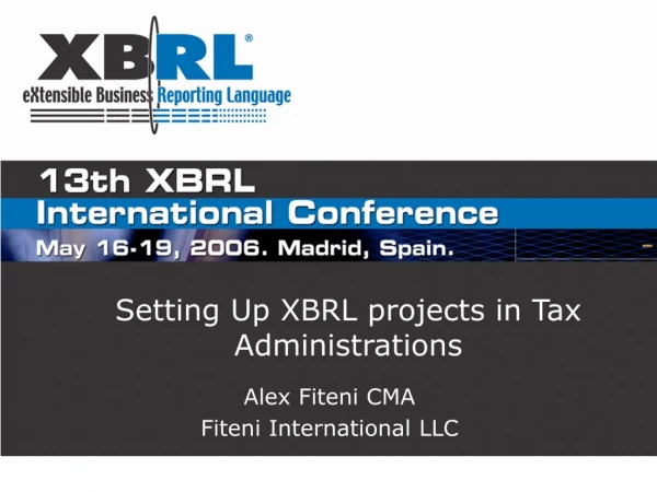 Setting Up XBRL projects in Tax Administrations
