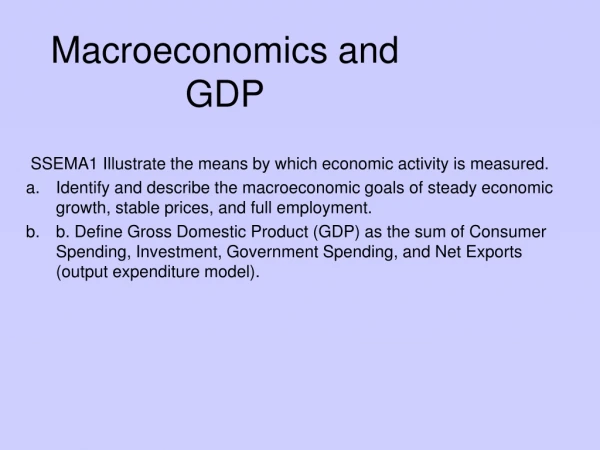 Macroeconomics and GDP