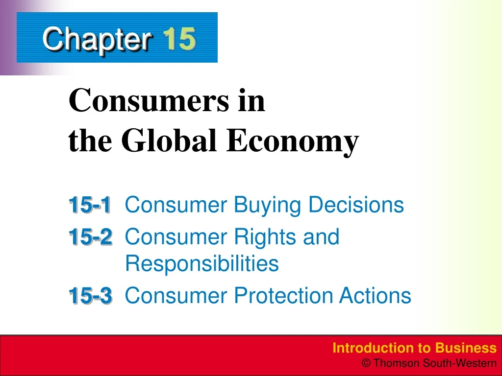 consumers in the global economy