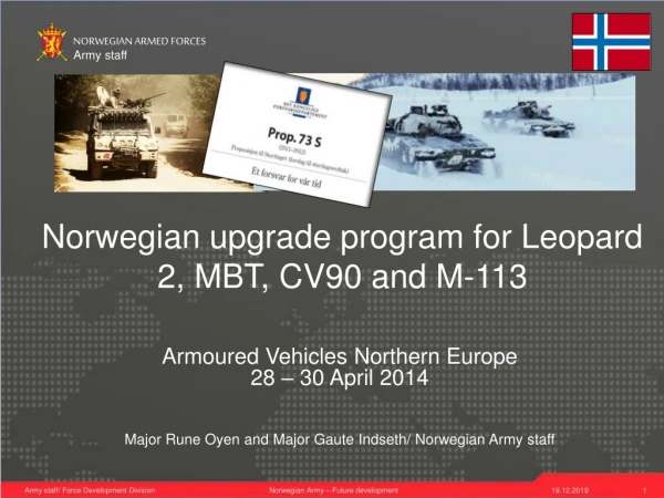Norwegian upgrade program for Leopard 2, MBT, CV90 and M-113