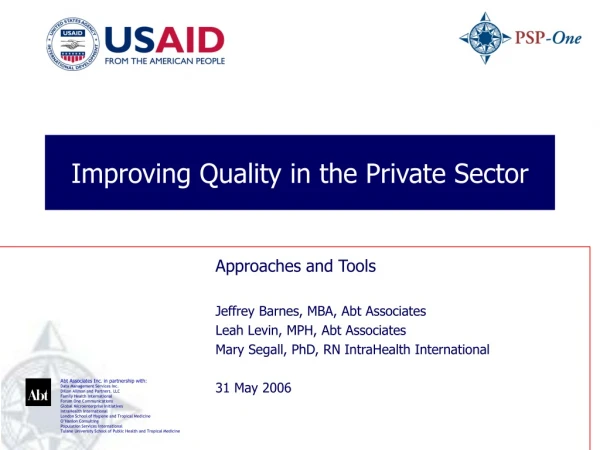 Improving Quality in the Private Sector