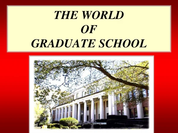 THE WORLD  OF GRADUATE SCHOOL