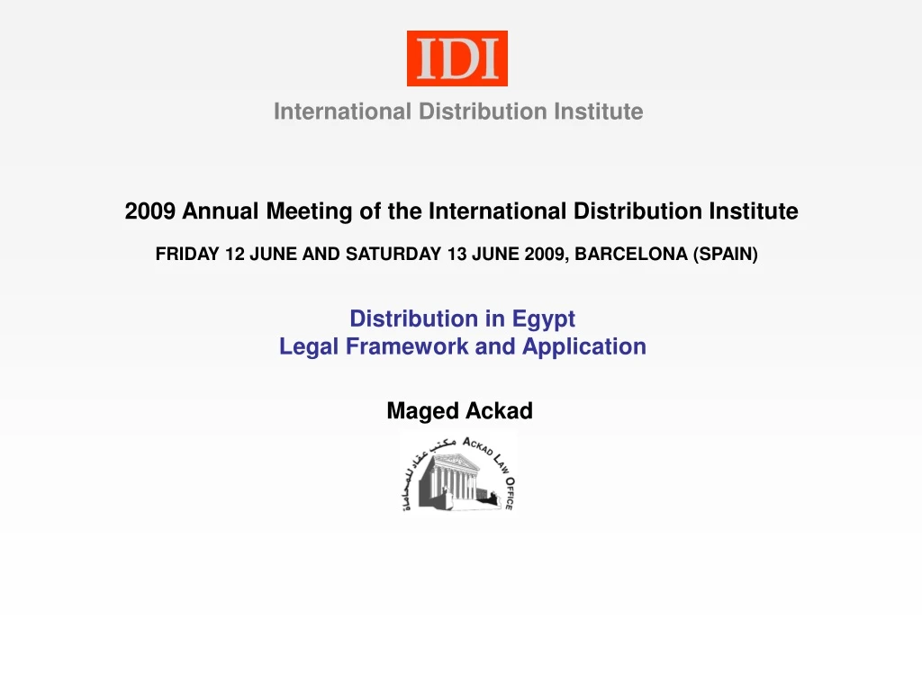 international distribution institute