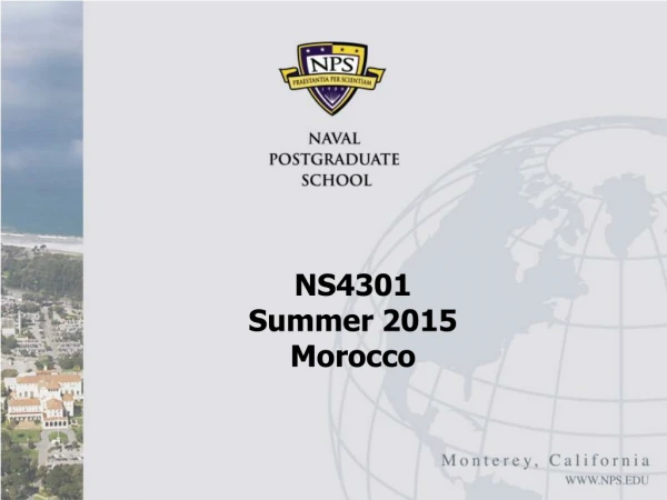 NS4301  Summer 2015 Morocco