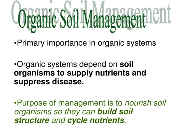Primary importance in organic systems