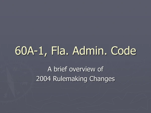 60A-1, Fla. Admin. Code