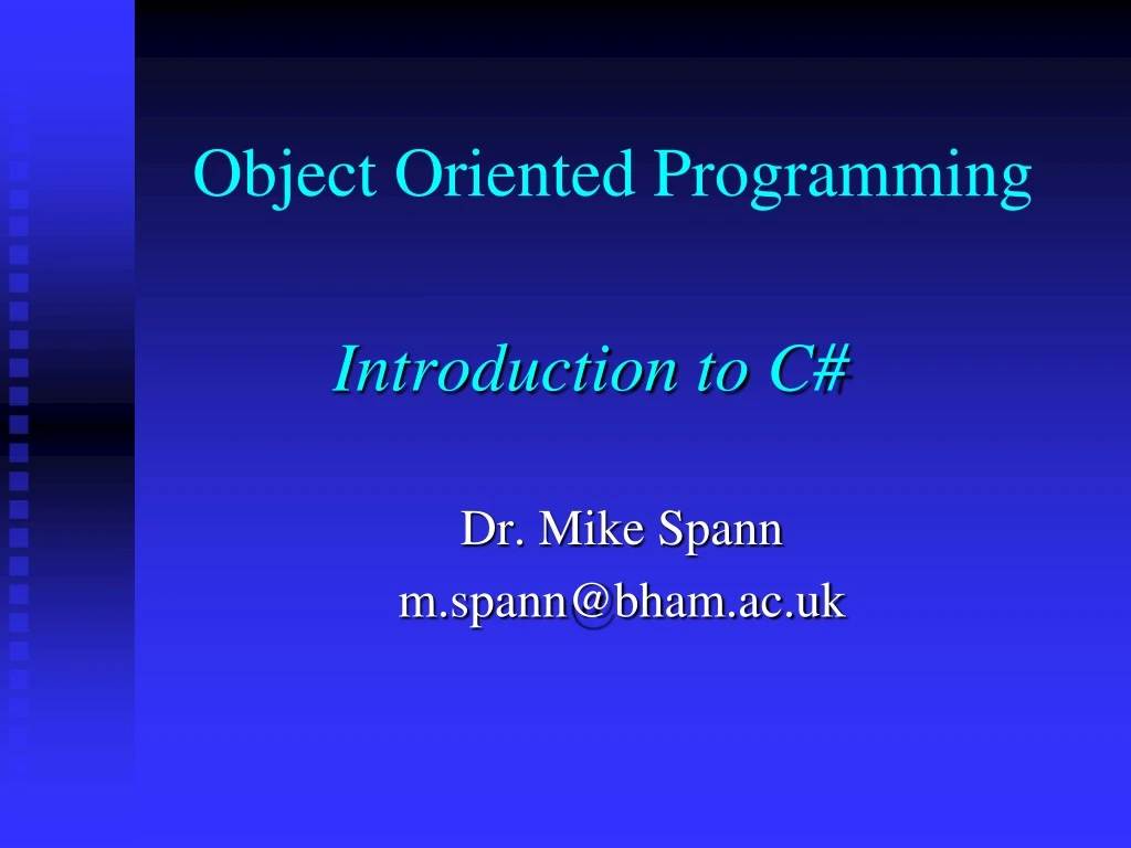 object oriented programming