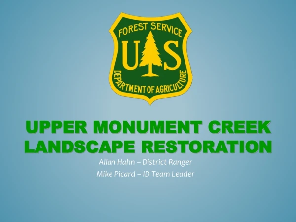 Upper Monument creek landscape restoration