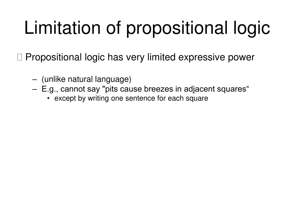 limitation of propositional logic